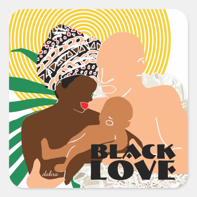 Adesivo Quadrado Black Love Brown Love Black Family (Frente)