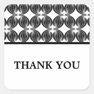 Adesivo Quadrado Black Modern Deco Obrigado, Stickers