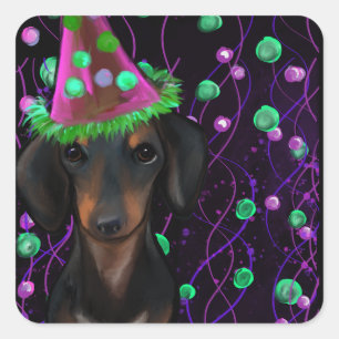 Adesivo Quadrado Black & Tan Doxie