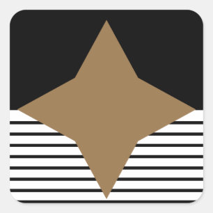 Adesivo Quadrado Black White Colorblock e Brown Diamond