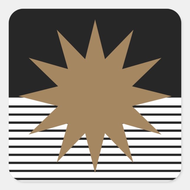 Adesivo Quadrado Black White Colorblock e Brown Sun (Frente)