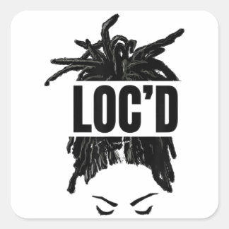 Adesivo Quadrado Black Women LOC'd - Funny Melanin Afro Lover
