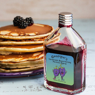 Adesivo Quadrado Blackberry ou Boysenberry Pals Cartoon engraçado