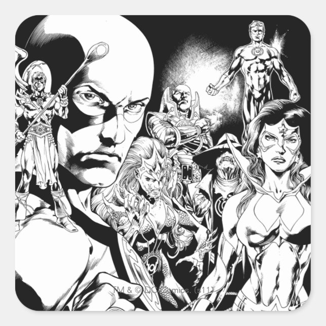 Adesivo Quadrado Blackest Night Comic Panel 2 (Frente)