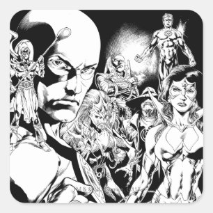 Adesivo Quadrado Blackest Night Comic Panel 2