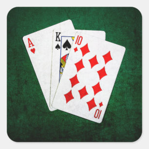 Adesivo Quadrado Blackjack 21 ponto - Ace, King, Ten