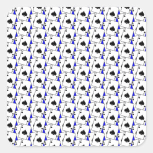Adesivo Quadrado Blackjack Spades Blue