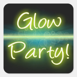 Adesivo Quadrado Blacklight amarelo/verde do partido do fulgor,