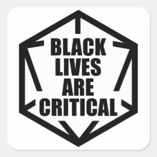 Adesivo Quadrado BLM Black Lives são críticas [B&W]