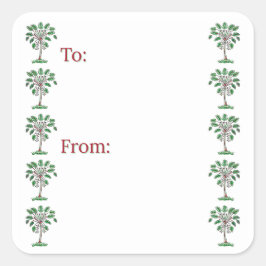 Adesivo Quadrado Block Print Palmetto Holiday Stickers