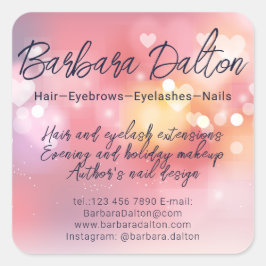 Adesivo Quadrado Bloco Brilhante Rosa