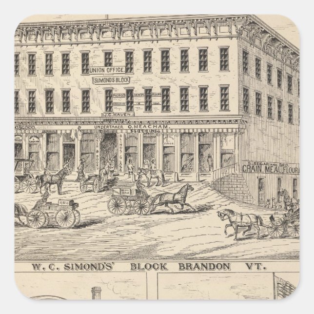 Adesivo Quadrado Bloco de WC Simond em Brandon (Frente)