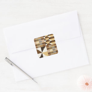 Adesivo Quadrado Bloco Kente - Ocre Silenciado
