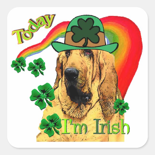 Adesivo Quadrado Bloodhound st Patricks (Frente)