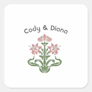 Adesivo Quadrado Blooming para Casamento de [Casais]
