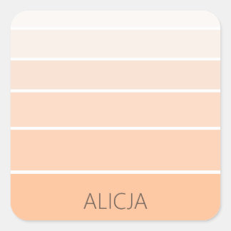 Adesivo Quadrado Bloqueio de cores Peach Fuzz | Nome Elegante