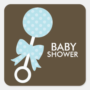Adesivo Quadrado Blue Baby Rattle