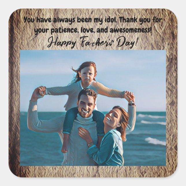 Adesivo Quadrado Blue best grandpa ever the times (Frente)