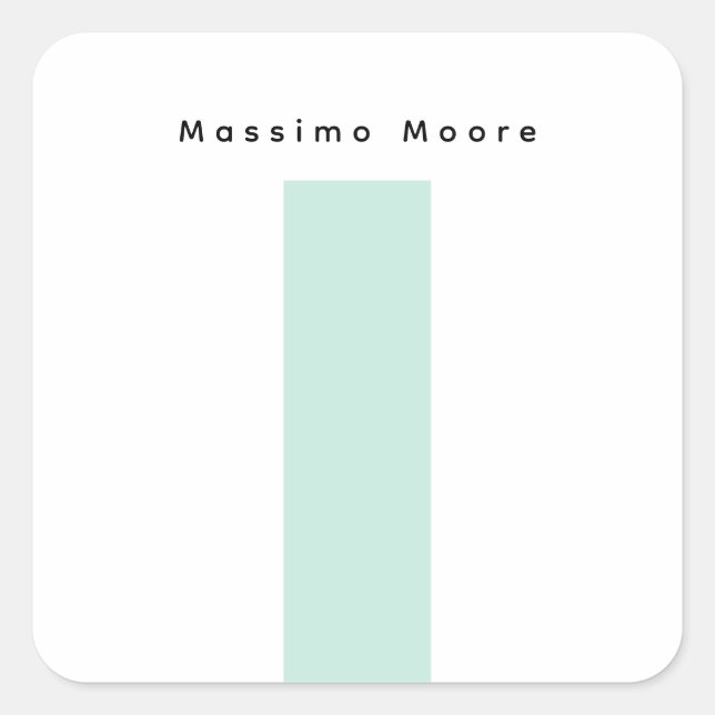 Adesivo Quadrado Blue Black White Plain Elegant Own Name (Frente)