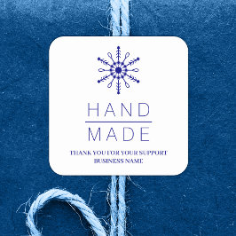 Adesivo Quadrado Blue Christmas Modern Snowflake for Business