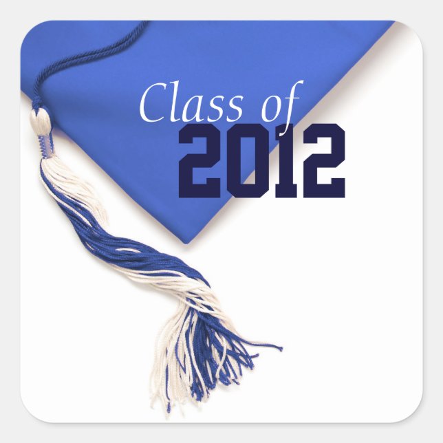 Adesivo Quadrado Blue Class of 2012 Sticker (Frente)
