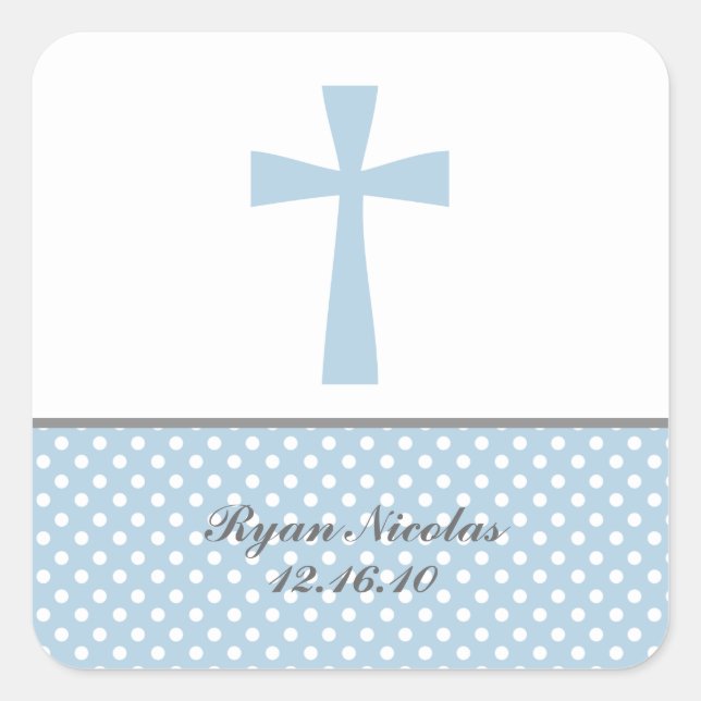 Adesivo Quadrado Blue Cross Stickers (Frente)