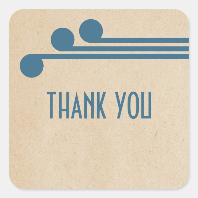 Adesivo Quadrado Blue Deco Chic Obrigado Stickers (Frente)