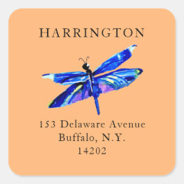 Adesivo Quadrado Blue Dragonfly Terra Cotta Endereço para devolução