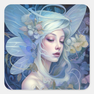 Adesivo Quadrado Blue Fairy Fantasy Art