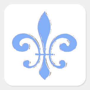 Adesivo Quadrado Blue Fleur De Lis Sticker