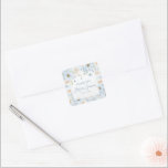 Adesivo Quadrado Blue Floral Bridal Bridal Shower<br><div class="desc">These blue floral square stickers with a delicate bow are perfect for sealing envelopes or adding a finishing touch to bridal shower favors. Use them on treat bags,  gift boxes,  or invitation envelopes to keep your shower details beautifully coordinated.</div>