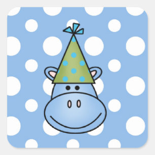 Adesivo Quadrado Blue Hippo Stickers