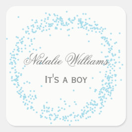 Adesivo Quadrado Blue It's a Boy Confetti - Pau Quadrado