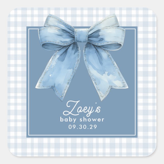 Adesivo Quadrado Blue Jean Baby Baby Shower (Frente)