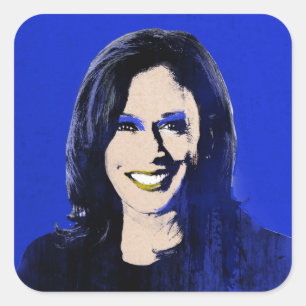 Adesivo Quadrado Blue Kamala Harris Pop