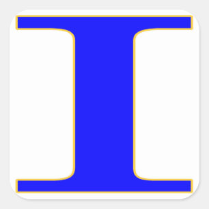 Adesivo Quadrado Blue - Letra I Sticker