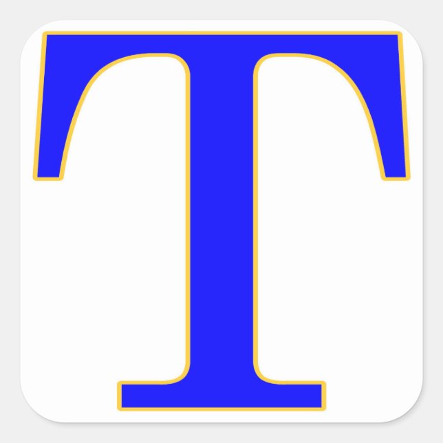 Adesivo Quadrado Blue - Letra T Sticker (Frente)