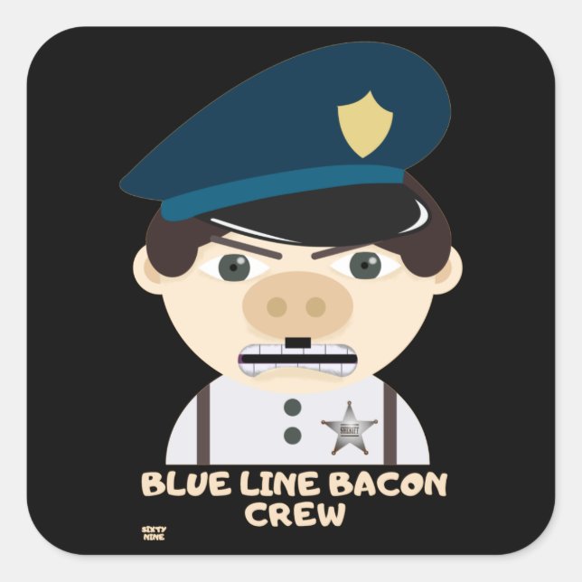 ADESIVO QUADRADO "BLUE LINE BACON TRW" (Frente)
