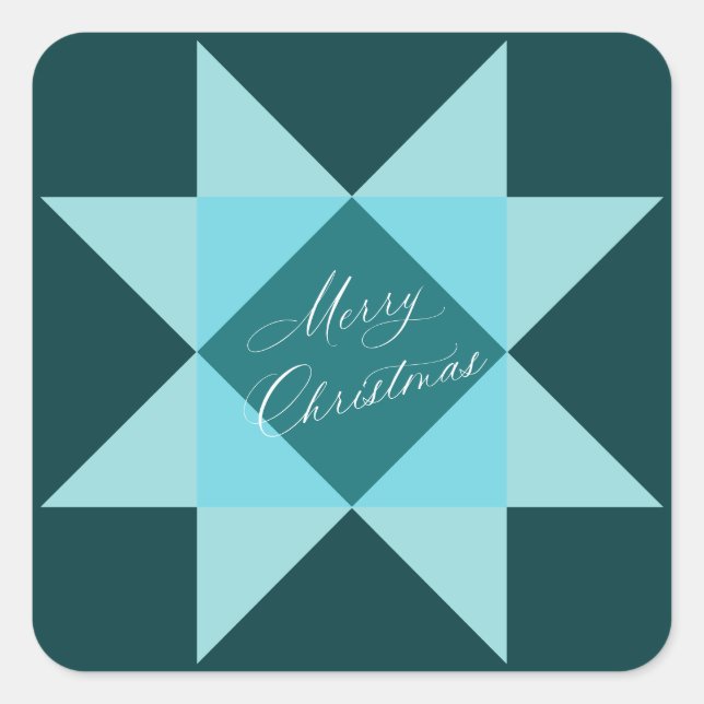Adesivo Quadrado Blue Nordic Star Natal (Frente)