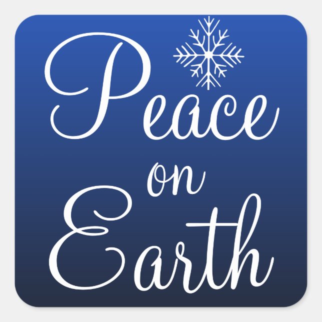 Adesivo Quadrado Blue Peace on Earth Stickers (Frente)