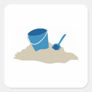 Adesivo Quadrado Blue Shovel and Pail