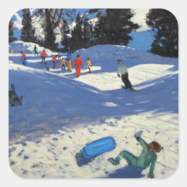 Adesivo Quadrado Blue Sledge Belle Plagne (Frente)