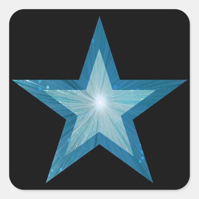 Adesivo Quadrado Blue Star sticker preto (Frente)