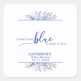 Adesivo Quadrado Blue Wildflower Something Blue Baby Shower