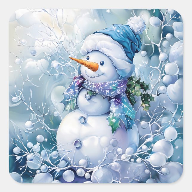 Adesivo Quadrado Blue Winter Stickers (Frente)