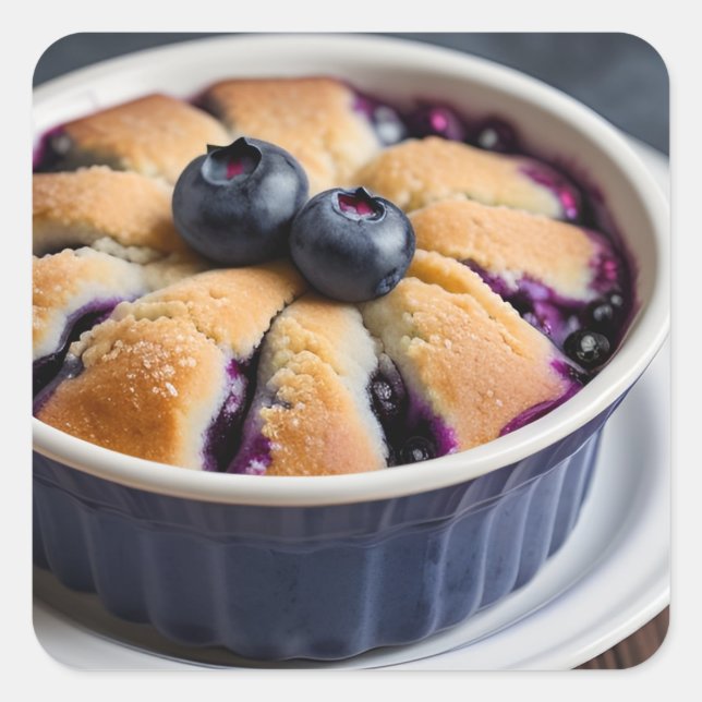 Adesivo Quadrado Blueberry Cobbler (Frente)