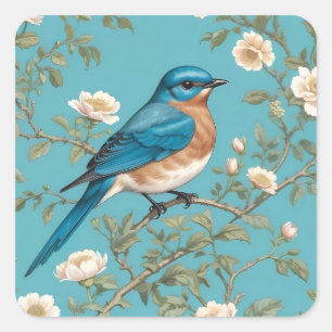 Adesivo Quadrado Bluebird William Morris Inspirou Turquois