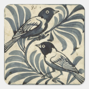 Adesivo Quadrado Bluebirds (w/c no papel)