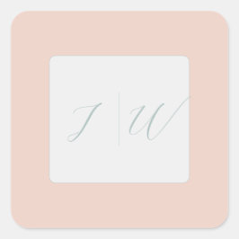 Adesivo Quadrado Blush Simples | Sage Modern 2 Casamento