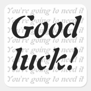 Adesivo Quadrado Boa sorte